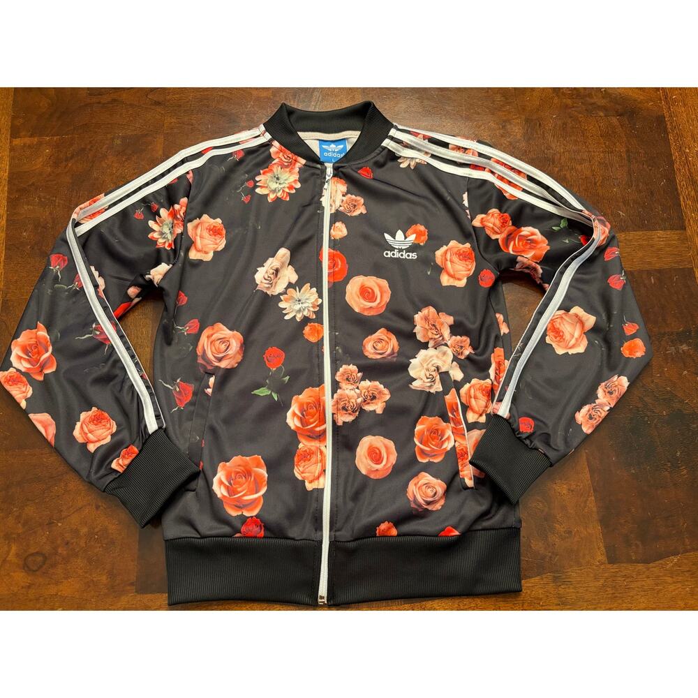 Adidas Originals Rita Ora Floral Rose Track Jacket Firebird Sz L Preowned